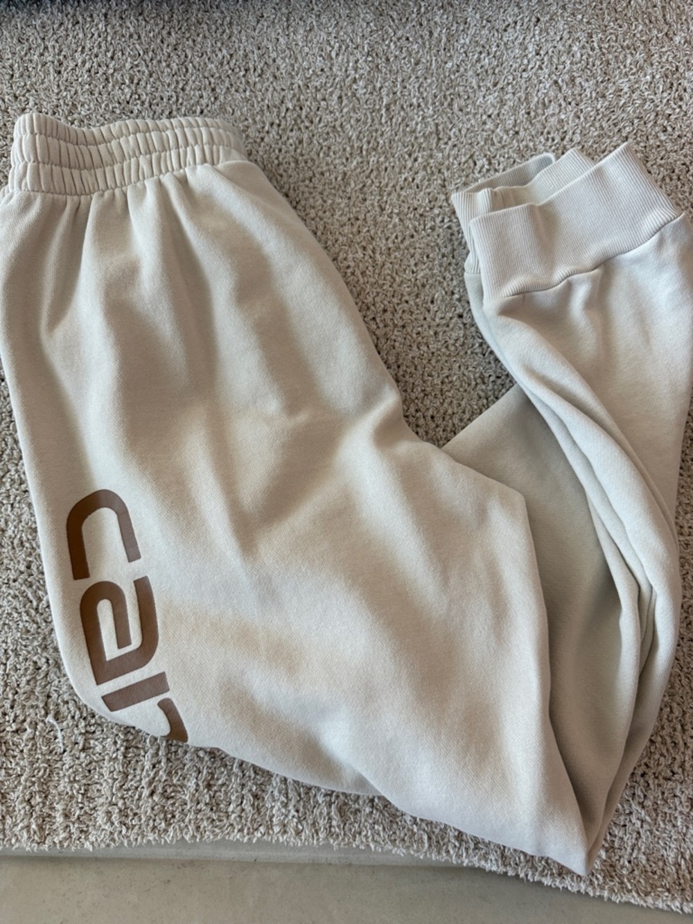 Carhartt Kids Cream Sweat Joggers with Brown Logo